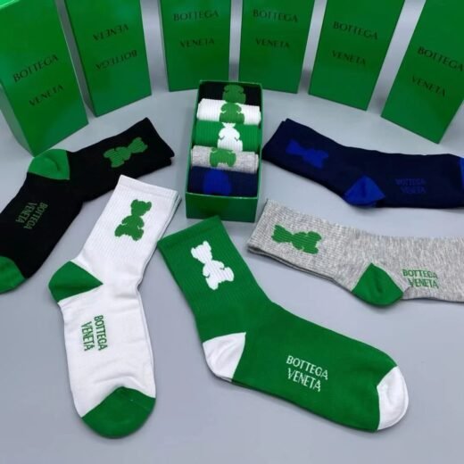 Bottega Veneta Chaussettes à logo Teddy (lot de cinq paires)