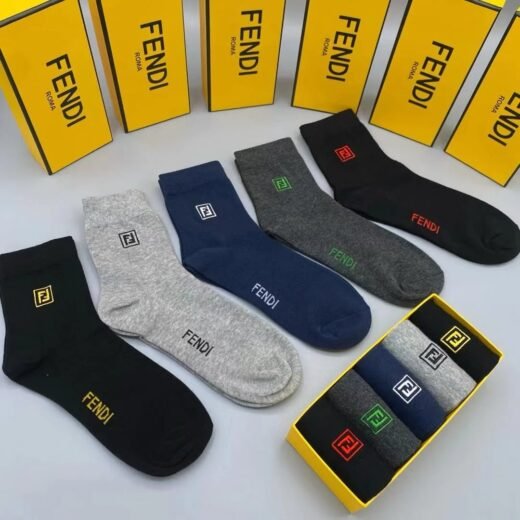 Fendi Chaussettes à logo Double F (lot de cinq)