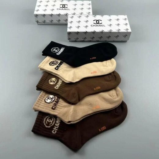 Chanel Chaussettes côtelées ornées du logo Big CC Inspo Bling
