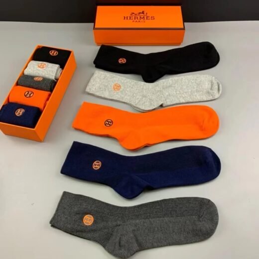 Hermès Chaussettes longues haut de gamme (lot de cinq)