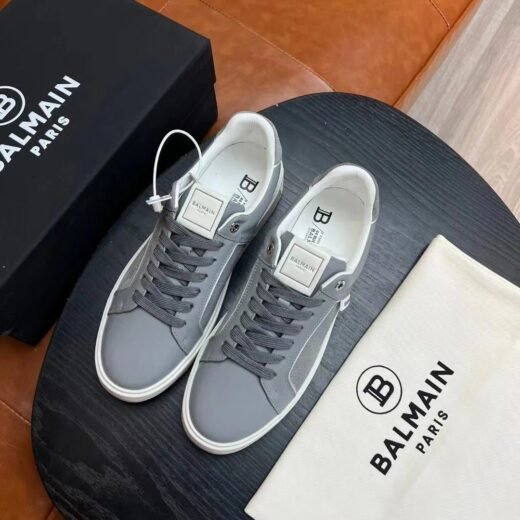 Balmain Baskets basses grises « B-Court » à patch logo