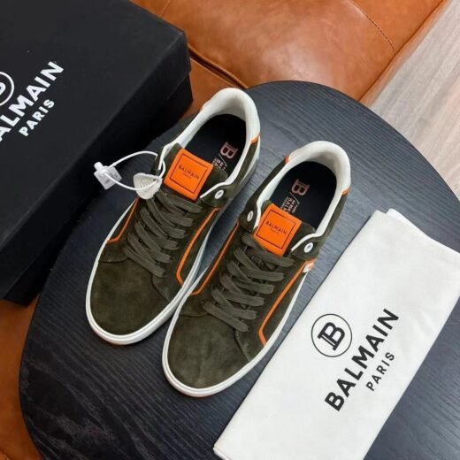 Balmain Baskets basses vertes « B-Court » à patch logo