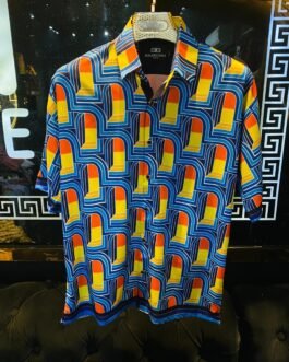 BALENCIAGA || Chemises de luxe en soie à manches courtes et logo