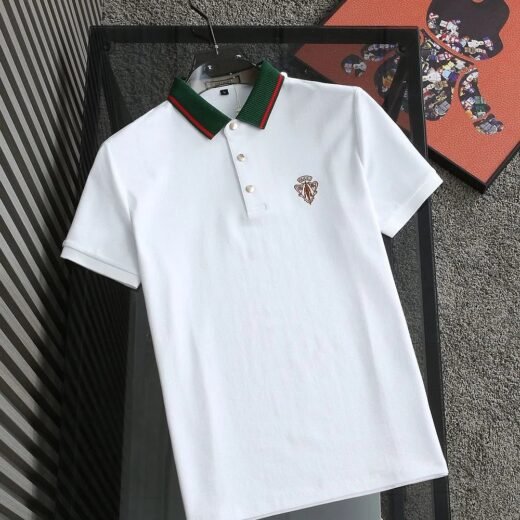 Gucci Polo en maille nid d'abeille avec logo écusson