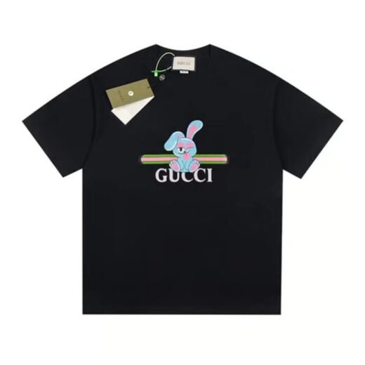 Gucci Col ras du cou Autres motifs animaliers Coton Manches courtes Logo