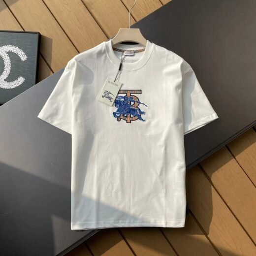 Burberry Polo piqué brodé EKD à col rond pour homme