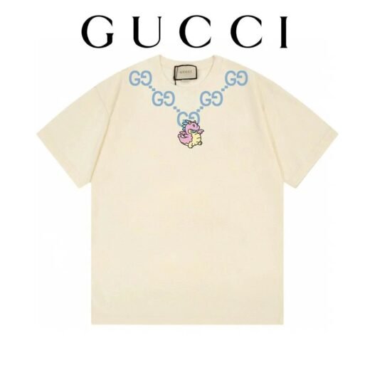 Gucci T-shirt à manches courtes en jersey de coton avec logo Goomy imprimé