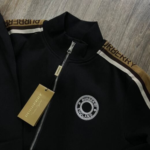 Burberry Veste zippée à rayures contrastées