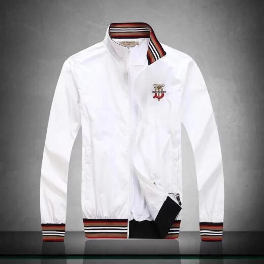 Burberry Blouson aviateur zippé à manches longues et logo TB pour homme
