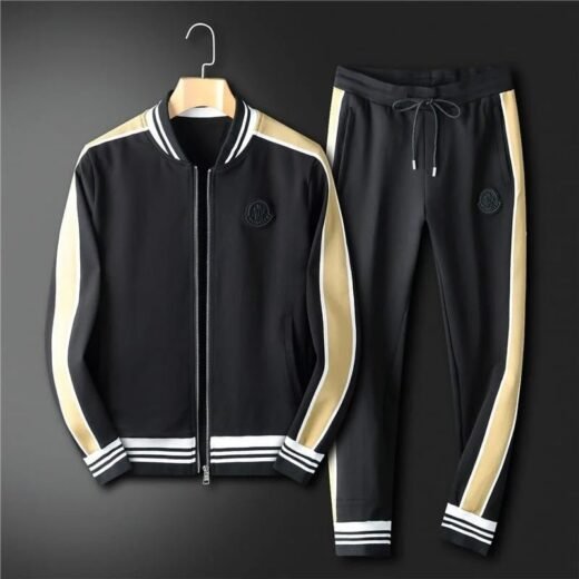 Moncler Ensemble de survêtement avec logo brodé de marque de luxe