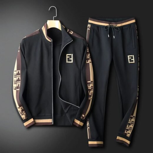 Fendi Ensemble de survêtement zippé Fendi noir vintage