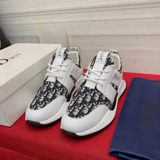 Dior Claf - Baskets en cuir avec logo - Blanc