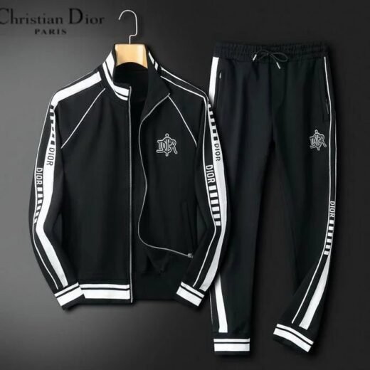Dior Survêtement noir de luxe à logo contrasté