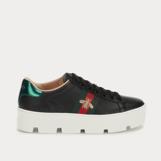 Gucci Baskets basses à plateforme en cuir Ace Nero – 35