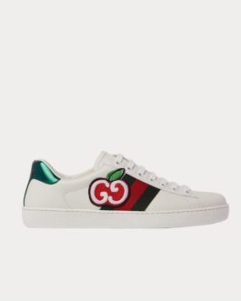 Baskets basses blanches en cuir à appliqués Gucci New Ace