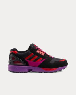 Baskets basses Adidas x Gucci ZX8000 GG en toile noir/violet