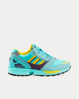 Baskets basses Adidas x Gucci ZX8000 GG en toile aigue-marine