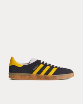 Baskets basses Adidas x Gucci Gazelle GG Original en toile noir/jaune