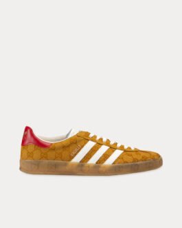 Baskets basses Adidas x Gucci Gazelle Original GG Canvas beiges et marron