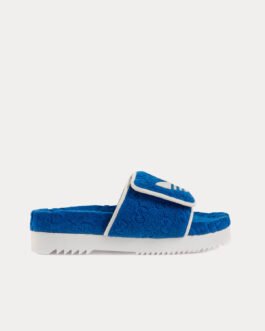 Sandales à plateforme en coton éponge bleu Adidas x Gucci GG