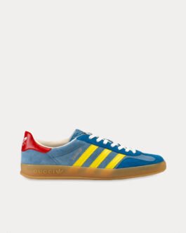Baskets basses Adidas x Gucci Gazelle bleu clair
