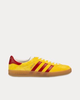 Baskets basses en velours jaune Adidas x Gucci Gazelle