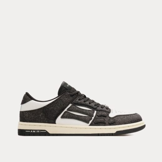 AMIRI Baskets basses noires et blanches Crystal Skel-Top