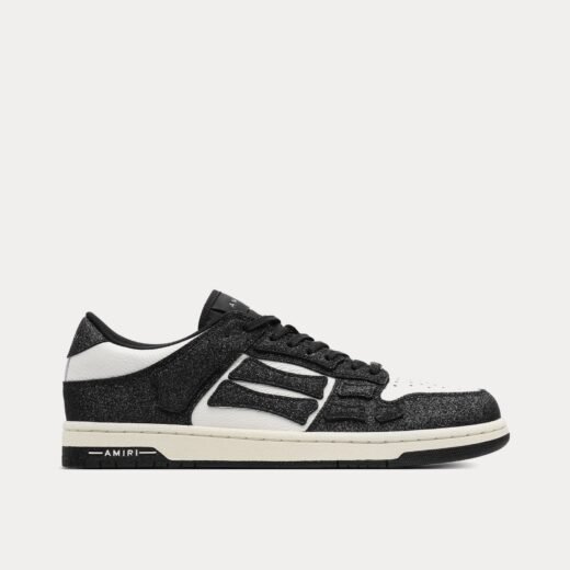 AMIRI Baskets basses Shimmer Skel-Top noires et blanches