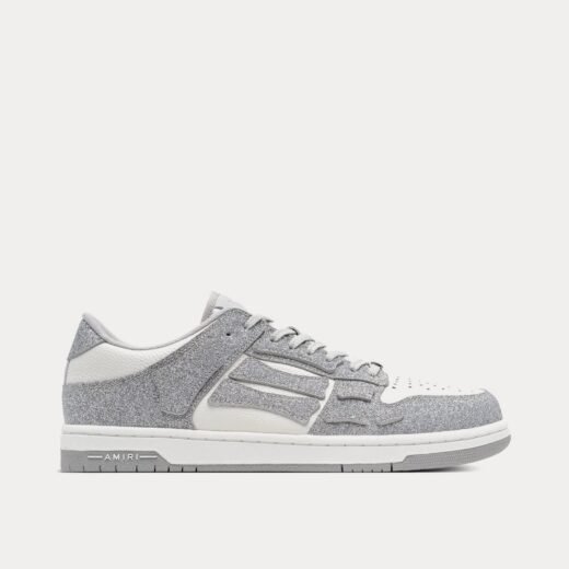 AMIRI Baskets basses Shimmer Skel-Top argentées/blanches