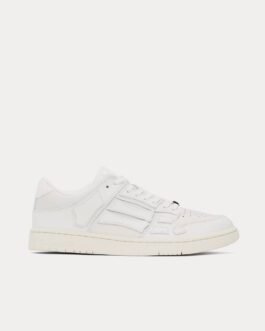 Baskets basses en cuir blanc/blanc Skel-Top