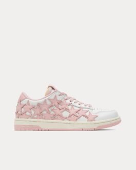 Baskets basses en cuir rose/blanc Stars