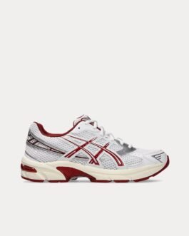AsicsGel-1130 White / Red Dahlia Low Top Sneakers