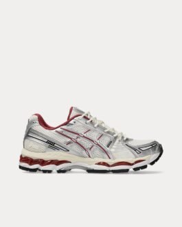 AsicsGel-Kayano 12.1 Cream / Pure Silver / Burgundy Low Top Sneakers