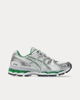 AsicsGel-Kayano 12.1 White / Pure Silver / Green Low Top Sneakers