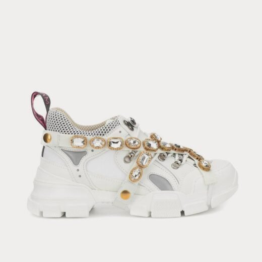 Gucci Baskets basses blanches ornées Flashtrek – 35
