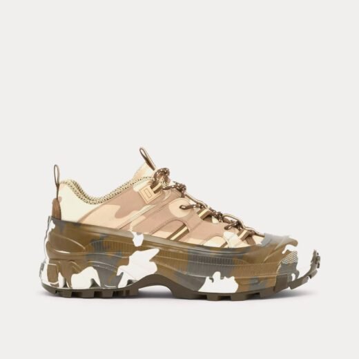 Burberry Baskets basses Arthur en nylon marron à imprimé camouflage