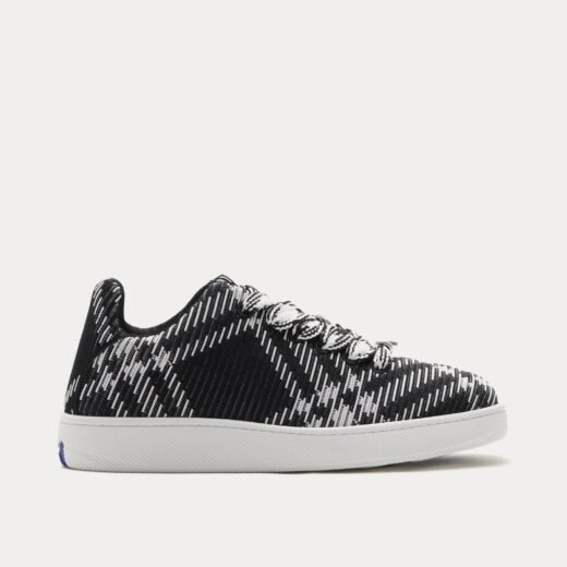Burberry Baskets basses noires en tricot Box Check