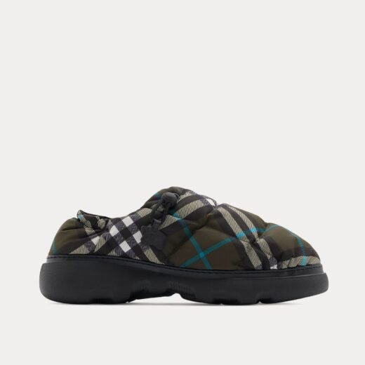 Burberry Mules confortables en nylon mélangé à carreaux