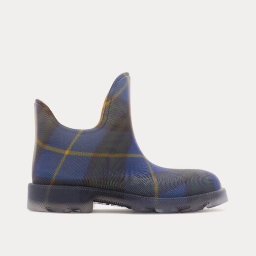 Burberry Bottes basses Check Rubber Marsh bleu marine vif