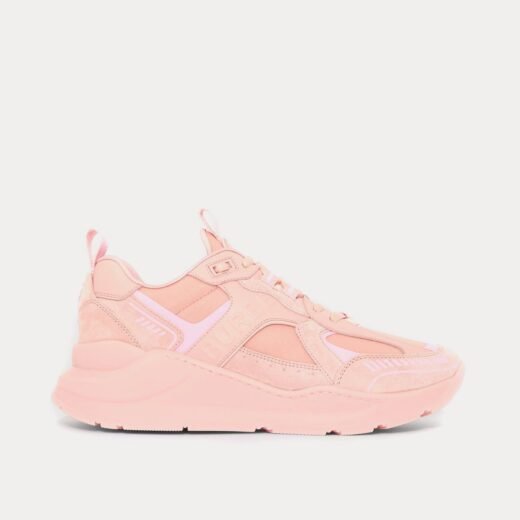 Burberry Baskets basses rose poudré en cuir et daim à logo – Rose / 35