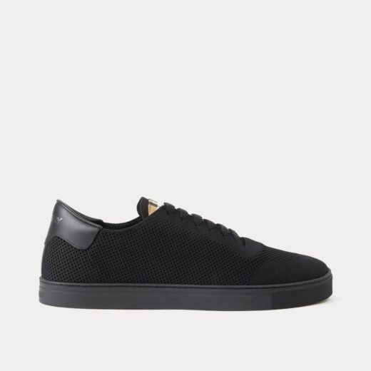 Burberry Baskets basses noires en nylon, cuir et coton