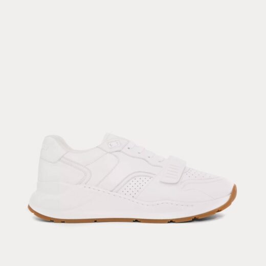 Burberry Baskets basses en cuir blanc optique avec détails perforés