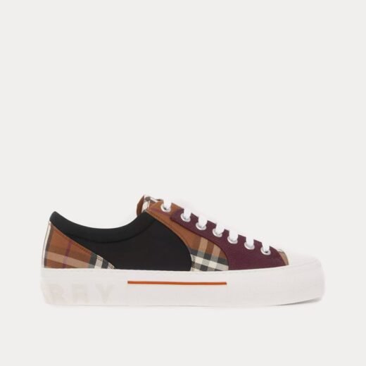 Burberry Baskets basses Vintage Check en coton et néoprène marron bouleau foncé