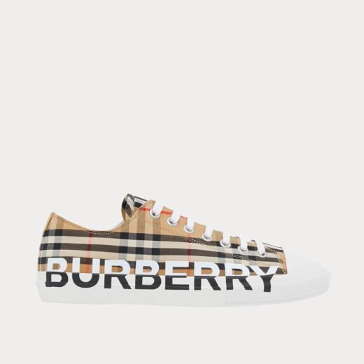 Burberry Baskets basses Vintage Check Logo beige/blanc