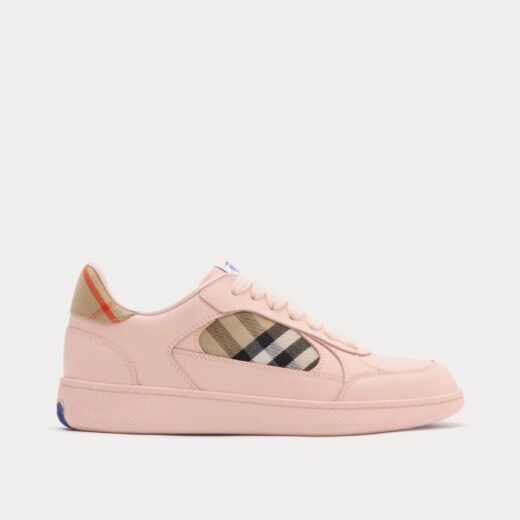 Burberry Baskets basses Check Terrace en cuir Flora / Sand