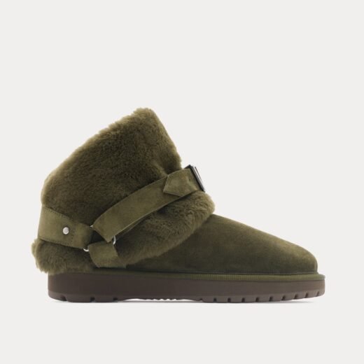 Burberry Bottes Loch en daim et peau lainée Chubby de – Vert / 35