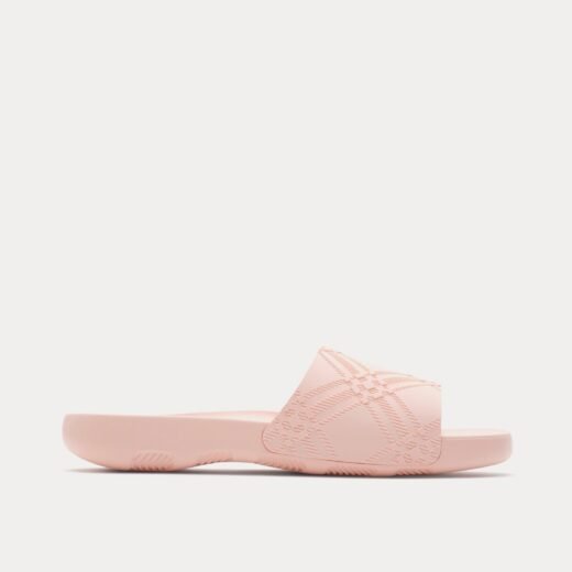 Burberry Claquettes brillantes à carreaux en relief Dive – Rose / 35