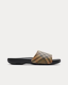 Claquettes Burberry Dive en cuir à carreaux gaufrés