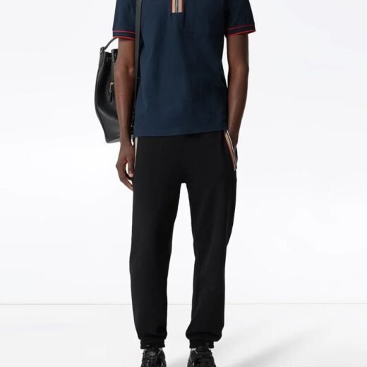 Burberry Polo zippé à rayures emblématiques