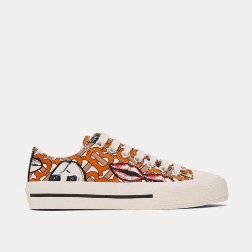 Burberry Baskets basses Larkhall Scribble blanches/orange – Orange / 35